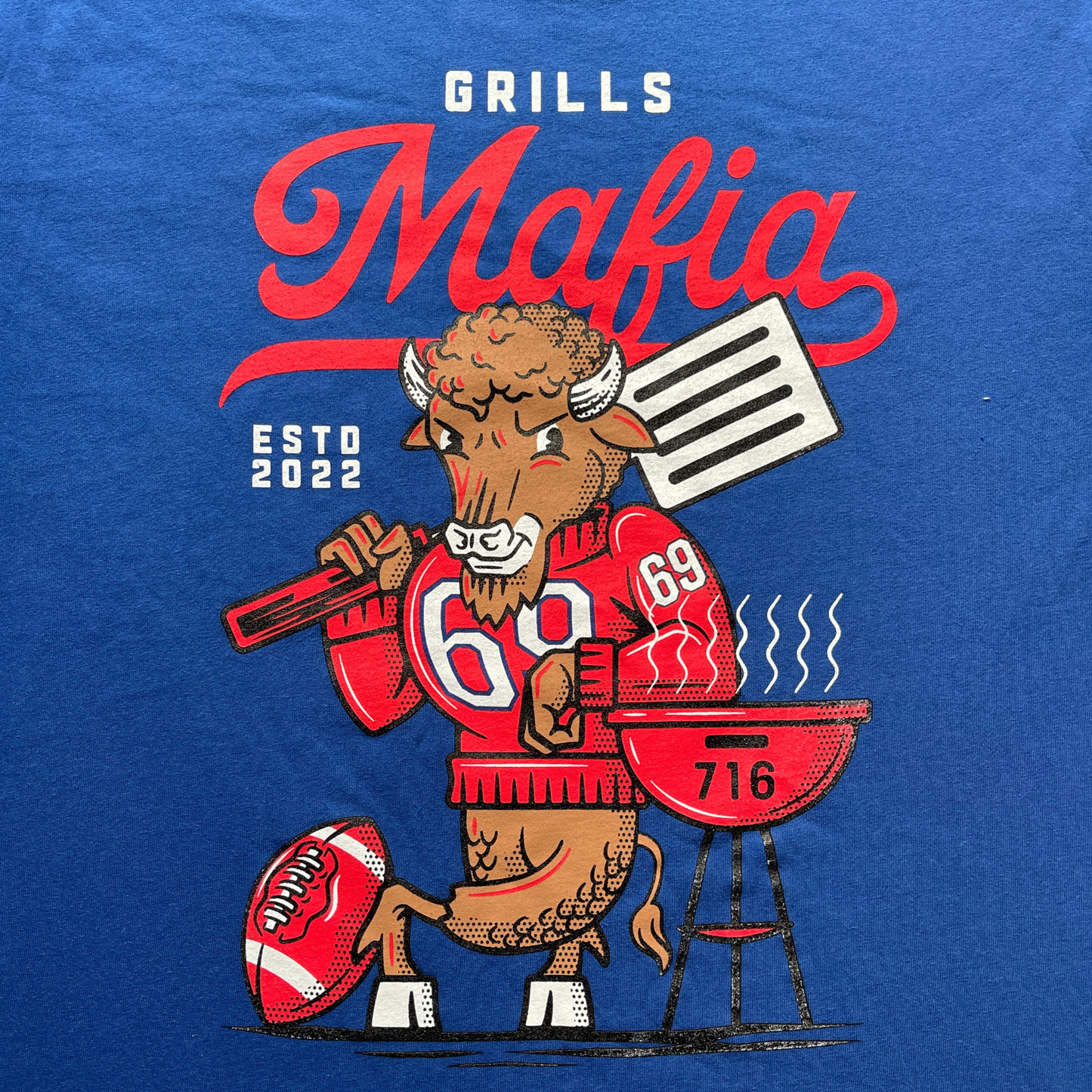 NEW! Grills Mafia Blue Spatula T-Shirt